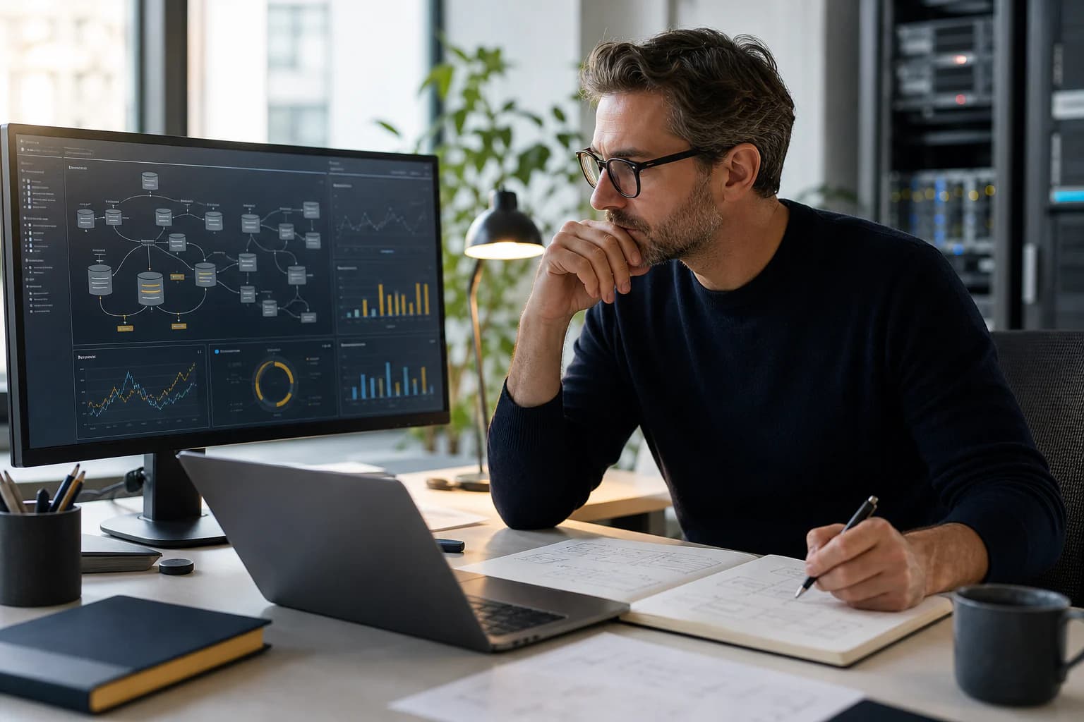 Experte bei der Analyse einer Datenarchitektur